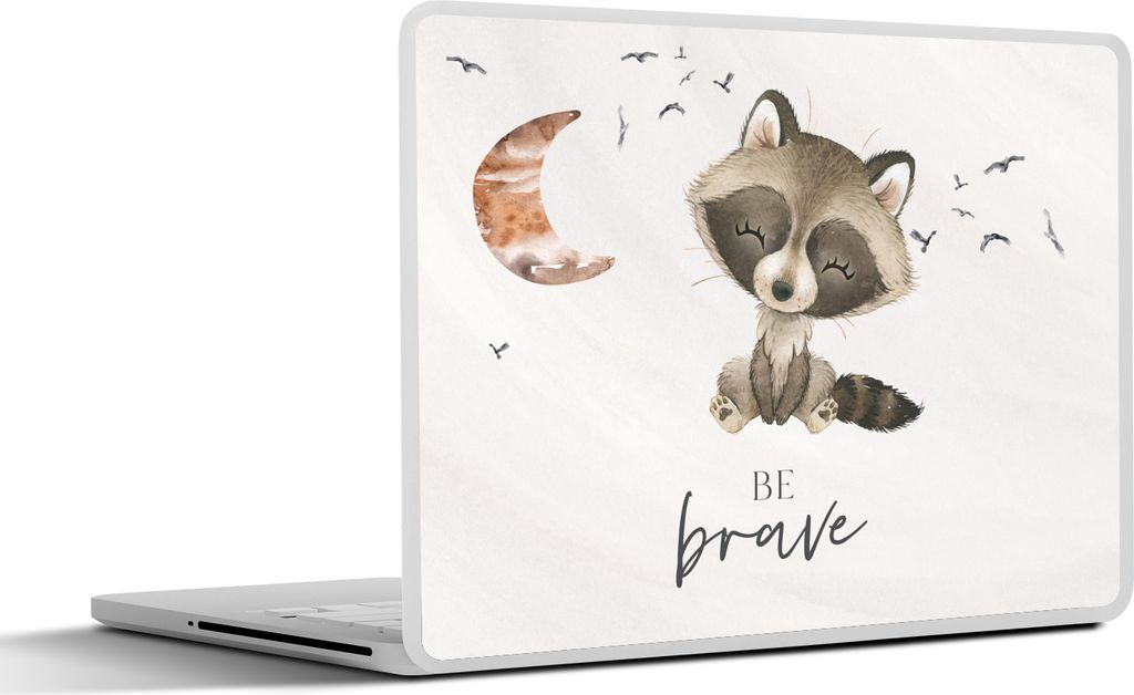MuchoWow Laptop Aufkleber Sticker Cover Aquarell - Sei mutig - Zitate - Kinder - Jungen - Mädchen 31x22.5 cm - Laptop-Deko