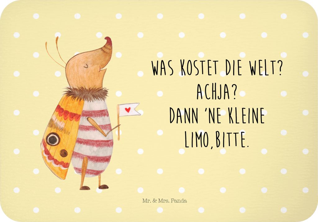 Mr. & Mrs. Panda magnet Nachtfalter Fähnchen - Gelb Pastell - Geschenk, Spruch Witzig, Süß, Käfer, whiteboardmagnet, Kühlschrankmagnet, tafelm...