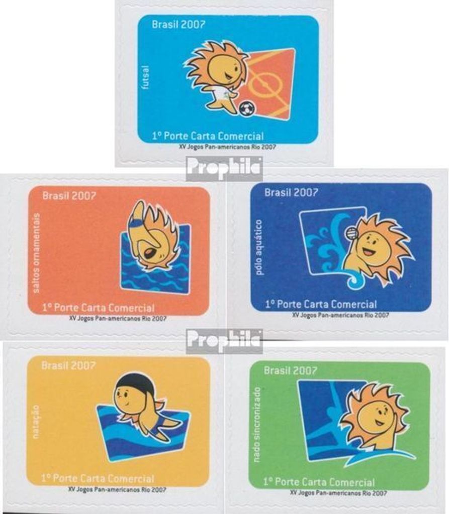 Briefmarken Brasilien 2007 Mi 3470-3474 (kompl.Ausg.) postfrisch Panamerikanische Sportspiele