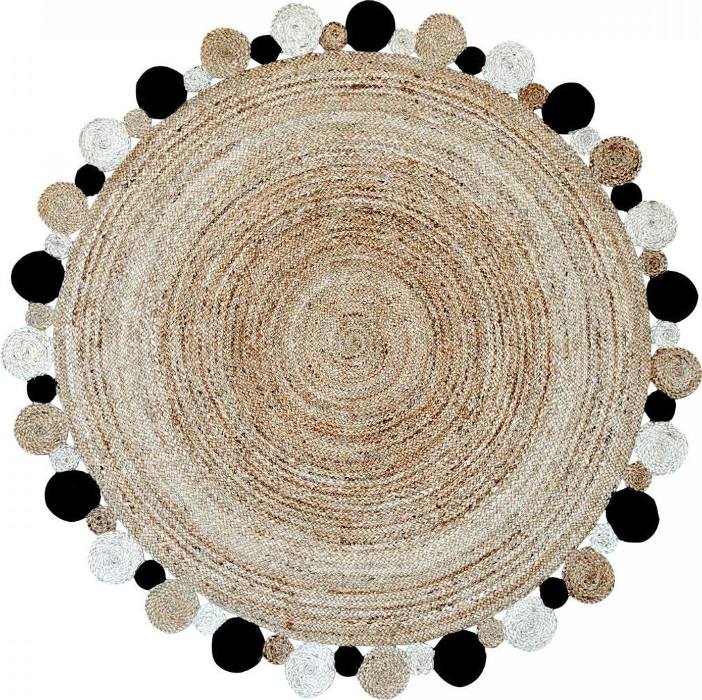 JT RONDI runder Teppich, handgefertigter Juteteppich