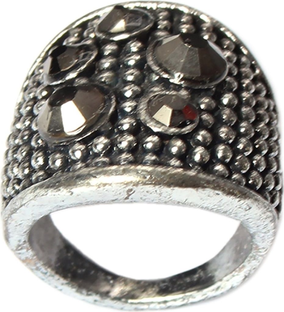 Edelstahl Ring mit Strass Gr. 54 = 17,2 mm Silber