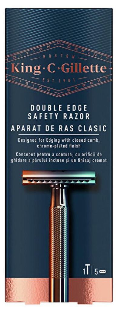Gillette - King Double Edge Safety Razor - Shaver + 5 spare Image du produit 