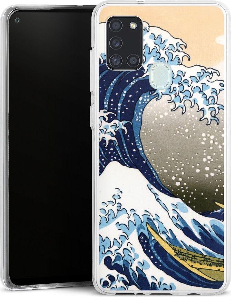 DeinDesign Handyhülle für Samsung Galaxy A21s Silikon Hülle Case Smartphone Schutzhülle Katsushika Hokusai Kunst Die große Welle vor Kanagawa