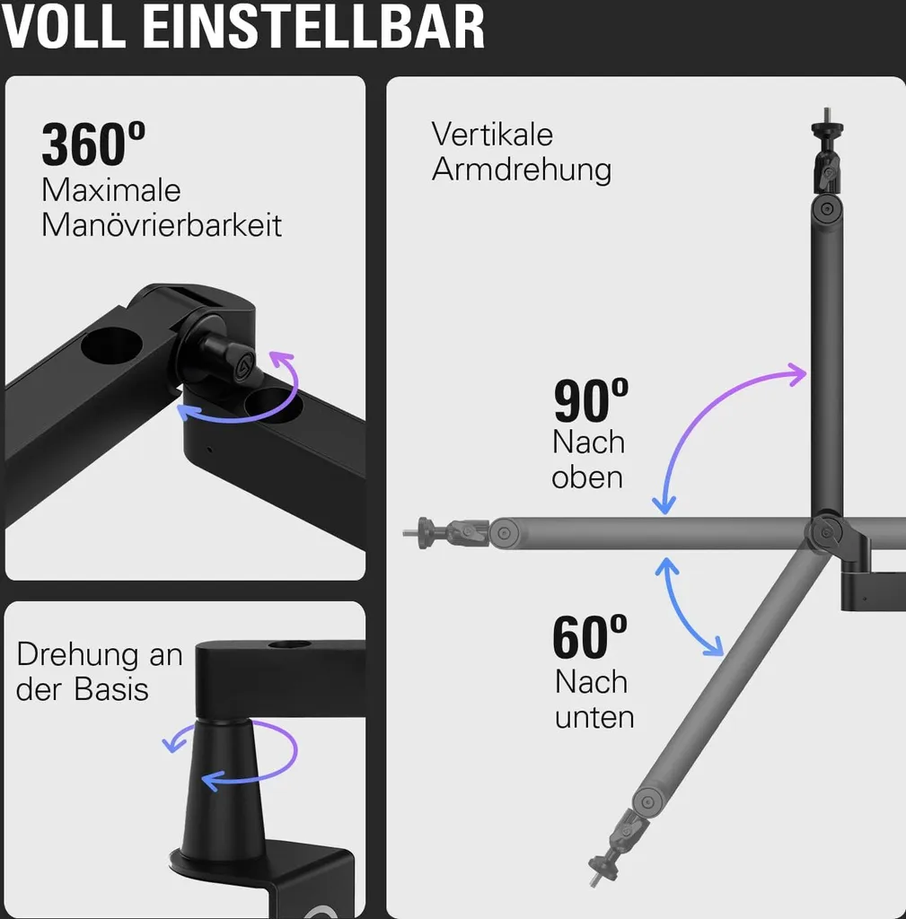 Support Micro Elgato Wave Mic Arm LP pour Libérer l'Espace sur le Bureau - 21