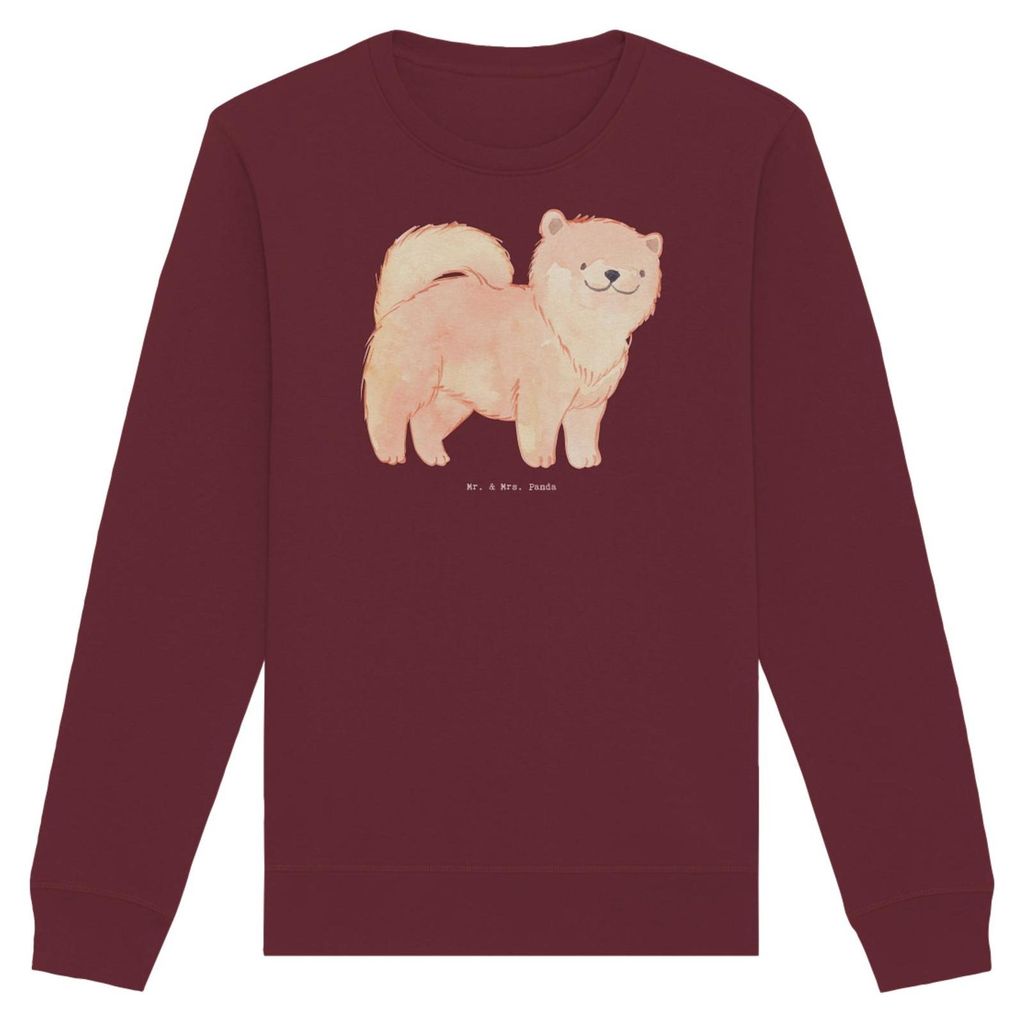 Mr. & Mrs. Panda Baumwoll Pullover Chow-Chow Moment Größe L - Burgundy - Geschenk, Sweater, Sweatshirt, Pulli, Asiatischer Spitz