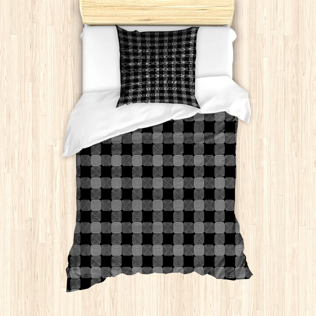 Set Letto Singolo ABAKUHAUS 135x200 Antiacaro - Grigio e Bianco