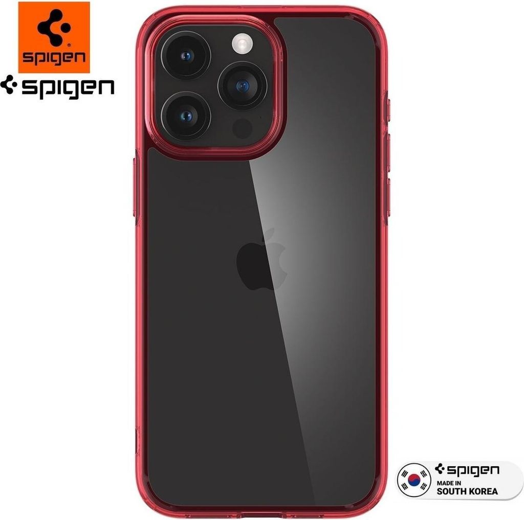 Handyhlle Spigen fr iPhone 15 Pro Max Schutzhlle Slim Case Robust Rot Hlle