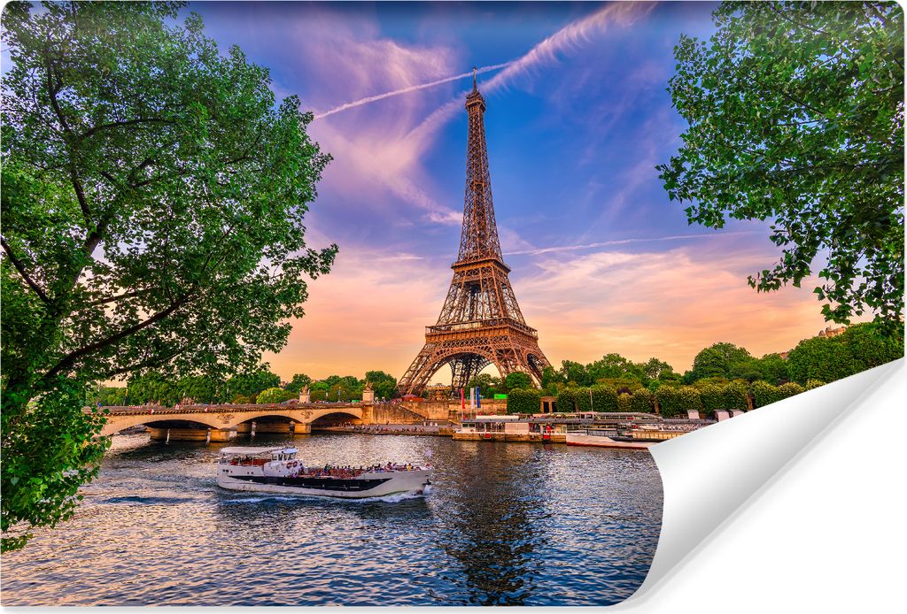 Muralo Selbstklebende Fototapete EIFFELTURM Paris Panorama 3D Br. 416cm x Hö. 254cm
