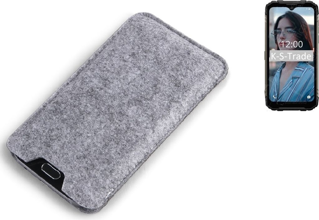K-S-Trade Filz Handyhülle kompatibel mit Doogee S96 Pro Schutzhülle Filztasche Filz Tasche Case Sleeve Handy Hülle Filzhülle grau