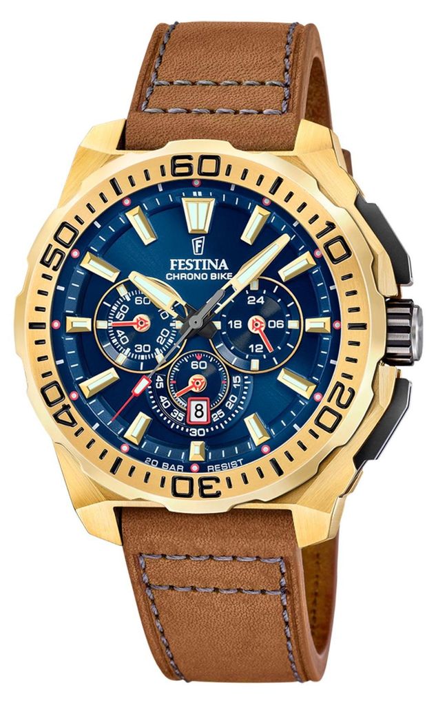 Festina Herrenuhr Chrono Bike Armbanduhr Leder braun Produktbild 