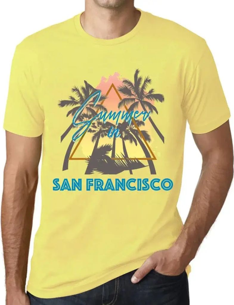 Herren Grafik T-Shirt Palme Sonnenschein Sommer in San Francisco – Palm, Sunshine, Summer In San Francisco – Öko-Verantwortlich Vintage Jahrgang