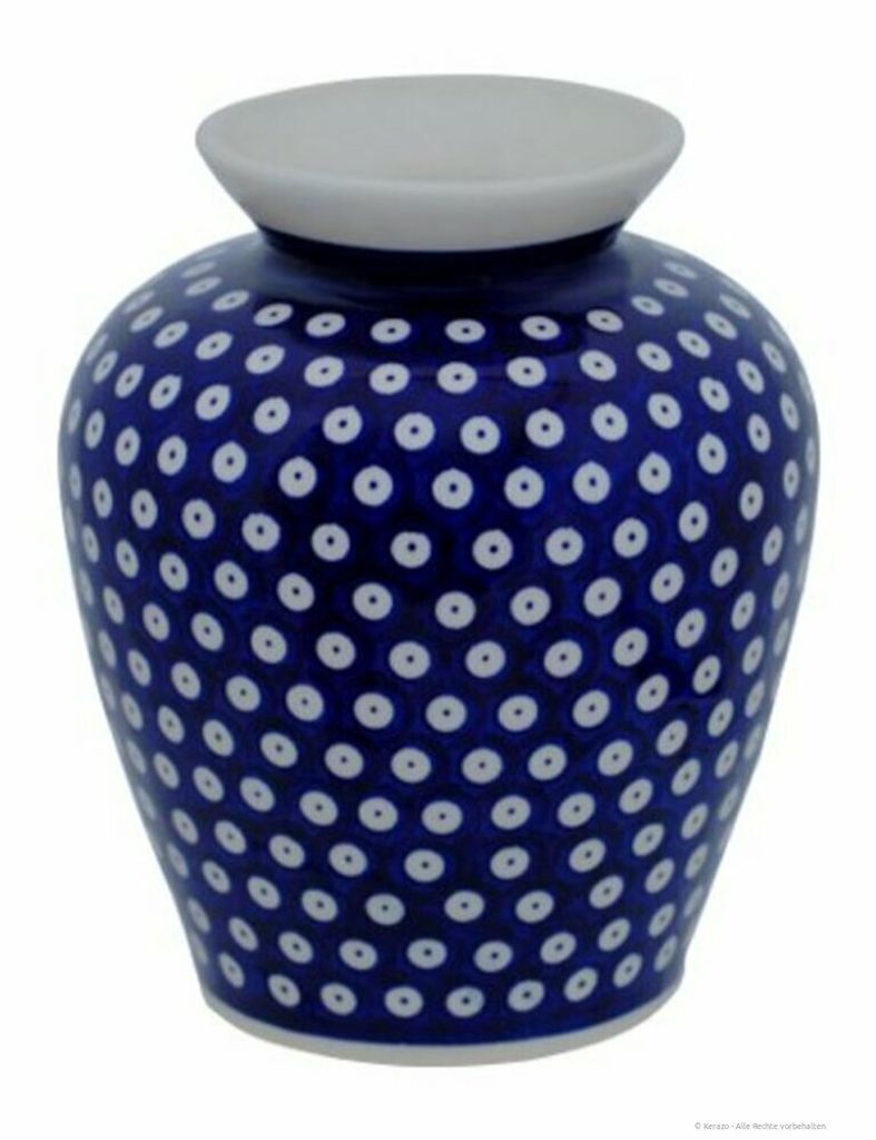 Original Bunzlauer Keramik 2,3L Vase "Emma" 19,7cm Baluster Blumenvase, Dekor 42