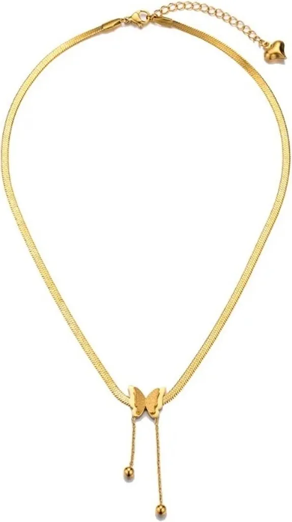 Collana Girocollo Boho A Strati Con Ciondolo Farfalla – Placcata Oro, Design Vintage E Romantico, Gioiello Donna