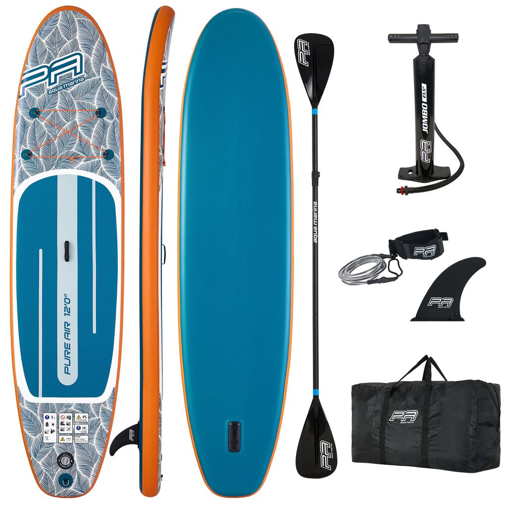 Aqua Marina Pure Air Coast 12'0 SUP Board Aufblasbares Stand Up Paddle Komplettset 366x84x15cm Type B