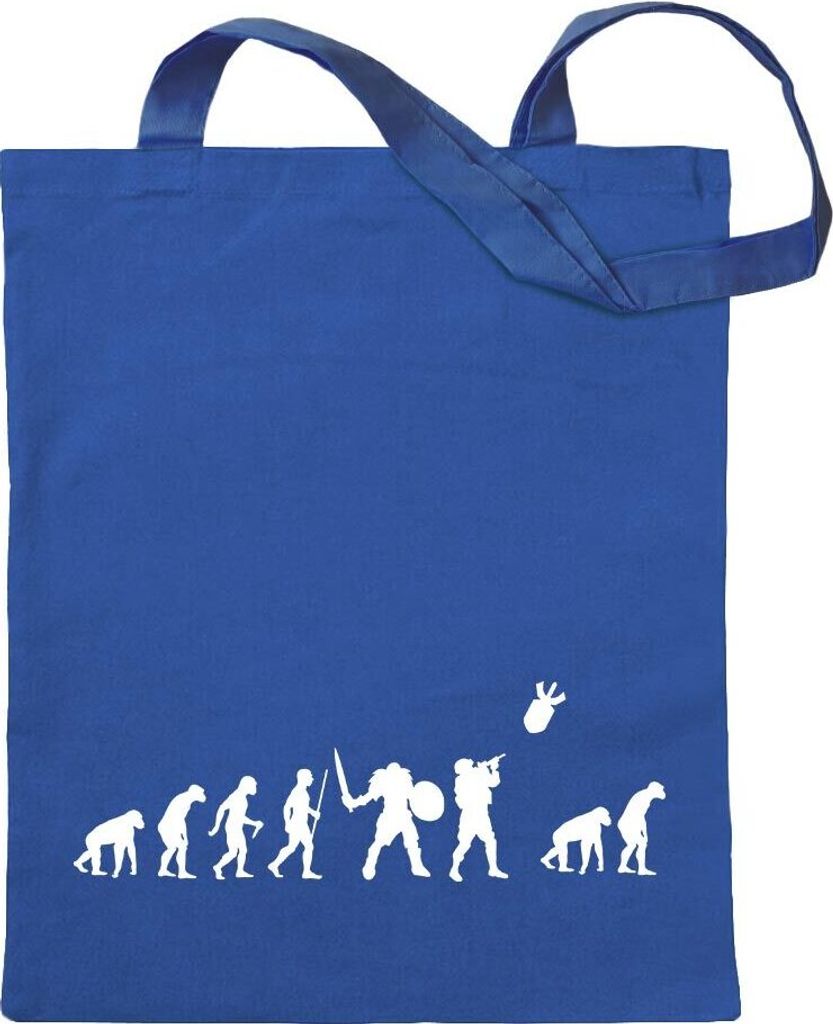 Kiwistar - Baumwolltasche - royalblau - Krieg WW3 Evolution - Tragetasche Stoffbeutel Umhängetasche Langer Henkel
