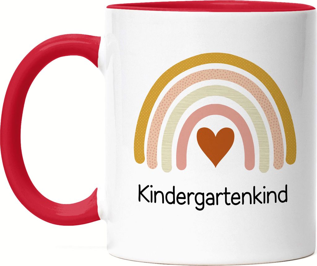 Kindergartenkind Tasse Rot Geschenk Kindergarten Start Kita Regenbogen Herz