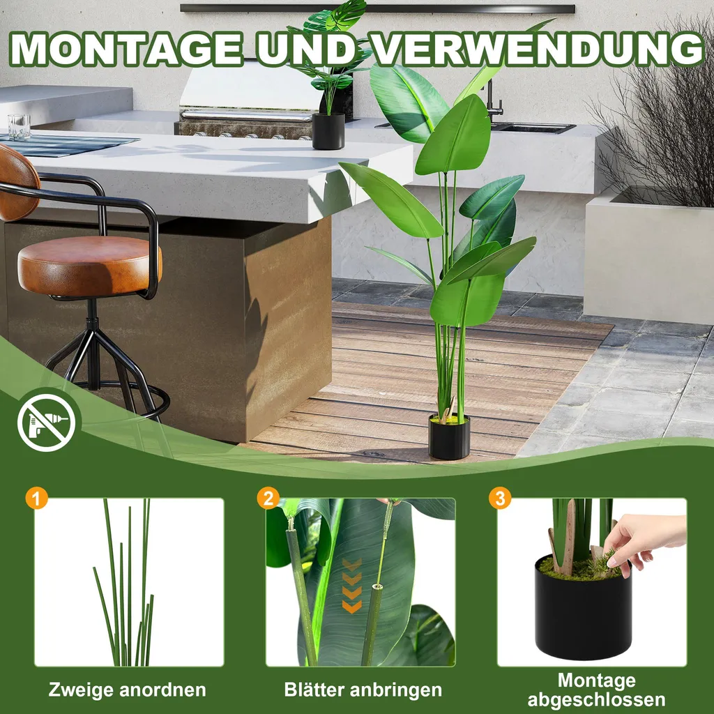 Sessamen-LP pianta artificiale pianta artificiale ficus albero 120 cm piante artificiali come reale con tronco in legno naturale albero artificiale artificiale per soggiorno camera da letto ufficio decorazione (tipo G) - 6