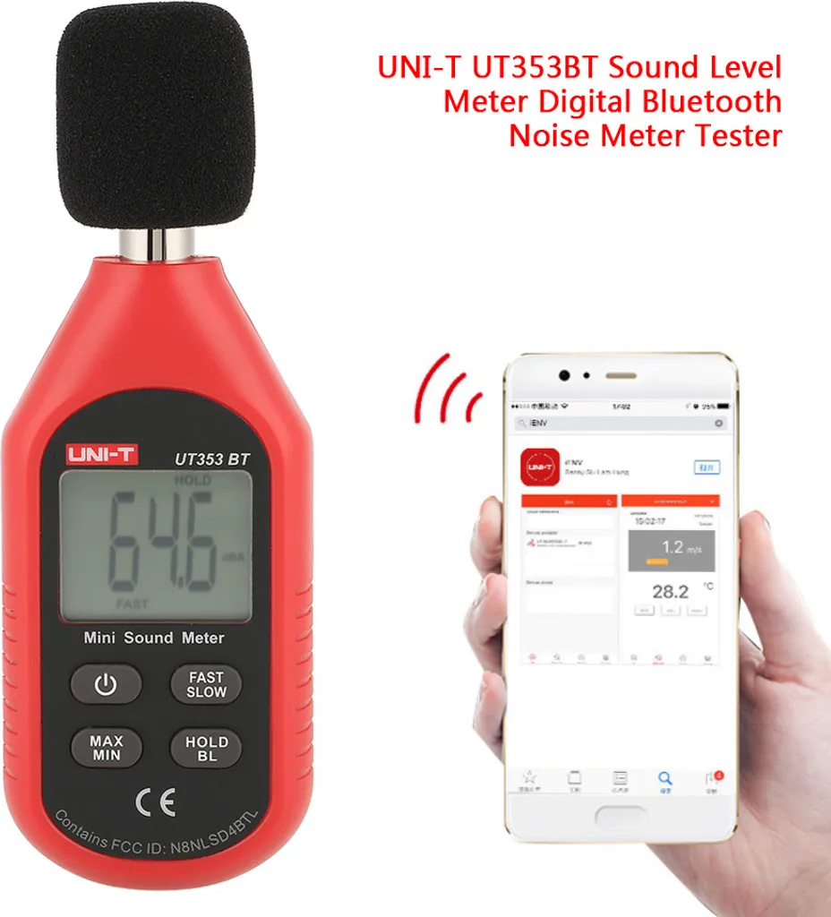 Décibelmètre Digital Bluetooth UT353BT pour Contrôle du Bruit Ambiant