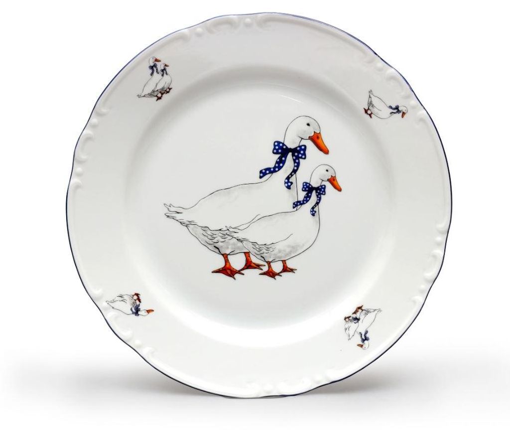 Thun 1794 Flacher Teller, Gänse, 24 cm, Tschechisches Produktbild 