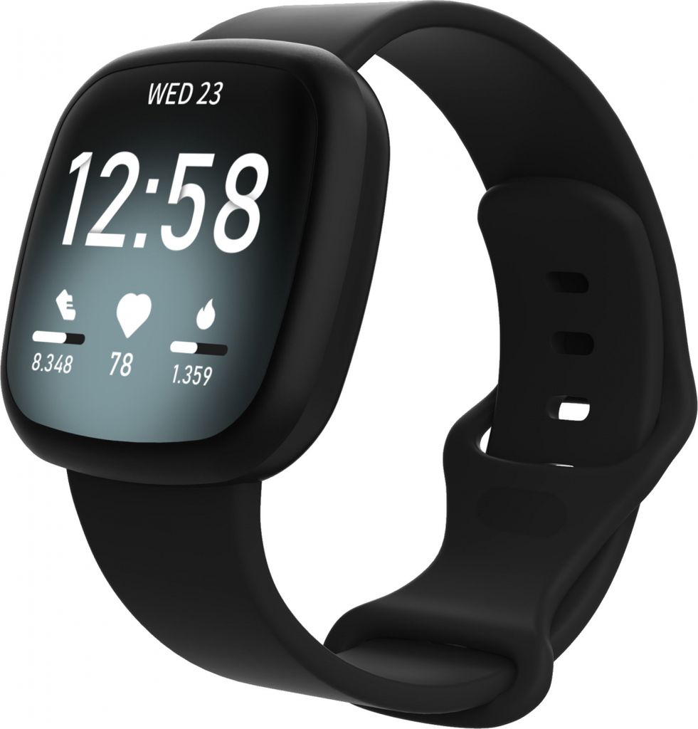 BStrap Silicone (Large) Armband für Fitbit Versa 3, black