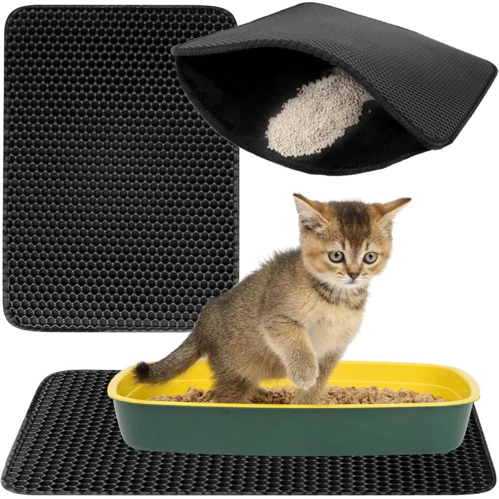 Onderlegmat voor kattenbak, 60 x 46 cm, zwart Productafbeelding 