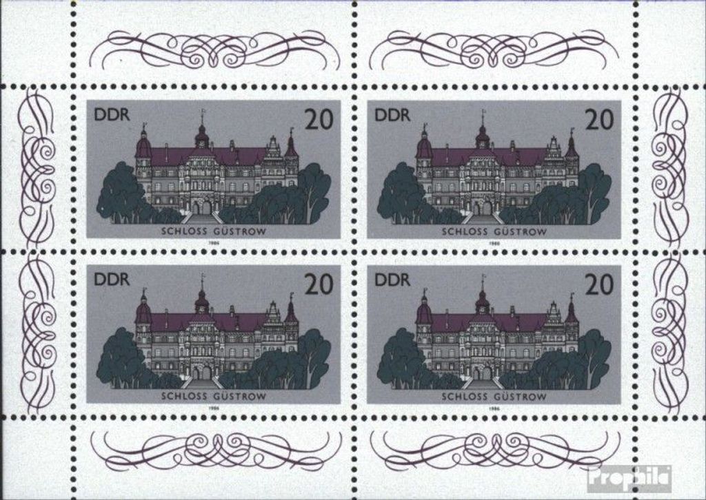 Briefmarken DDR 1986 Mi 3033 Kleinbogen gestempelt Schlösser