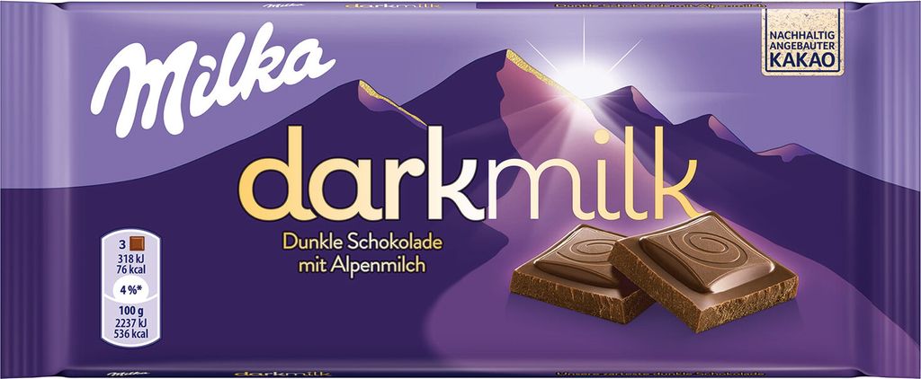 Milka darkmilk ciemna delikatna czekolada z mleka Zdjęcie produktu 