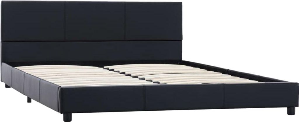 vidaXL Bettgestell Schwarz Kunstleder 160x200 cm