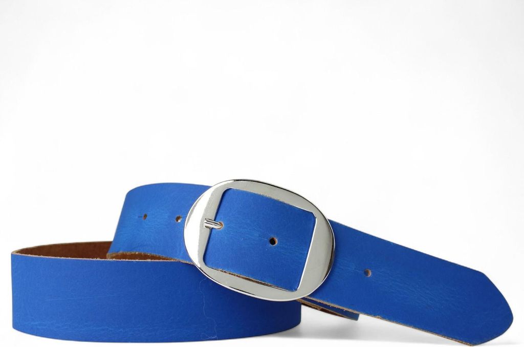 FRONHOFER Basic Damengürtel ca. 3,8 cm, ovale glänzende Gürtelschnalle in silber