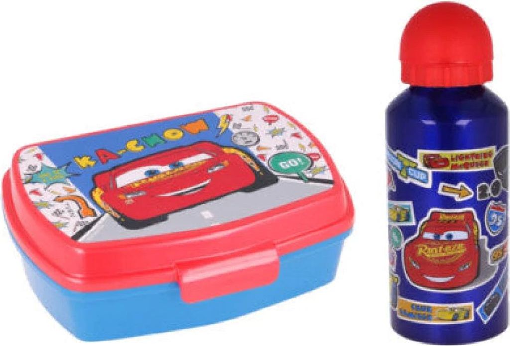 Disney Cars Lightning McQueen 2 teiliges Lunch Set Brotdose Trinkflasche Alu