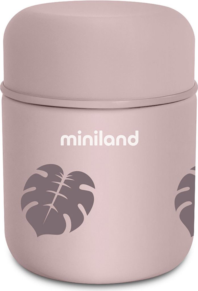 Miniland Thermoskanne für Lebensmittel Terra, 280 ml, rosa/Blätter