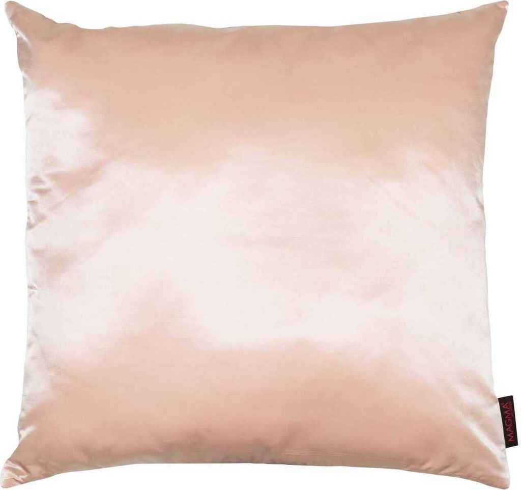 Magma Kissenhülle Charme Uni 100% Baumwolle Reißverschluss Kissenbezug Dekokissen Sofakissen Zierkissen 50x50 cm Lachs