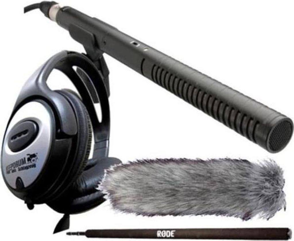 Rode NTG-1 - Windschutz - Boompole und Kopfhörer