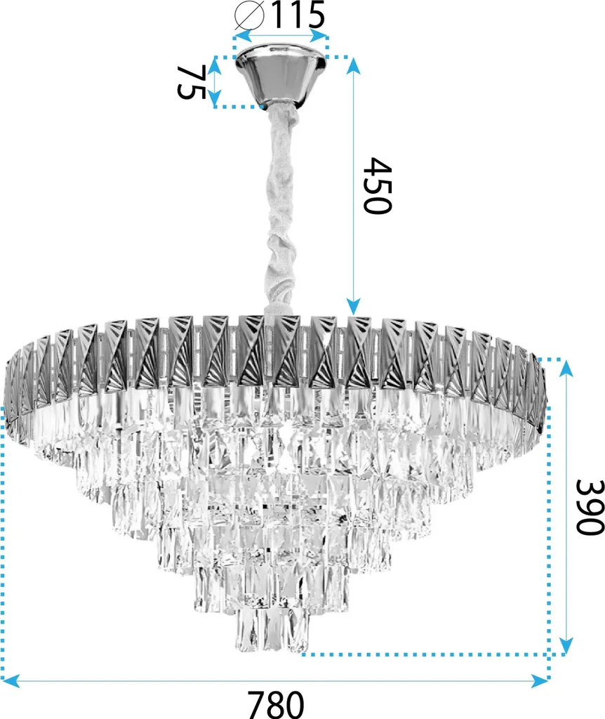 Suspension Gold 80cm Toolight - Solution Éclairage Chic pour Grand Salon - 8