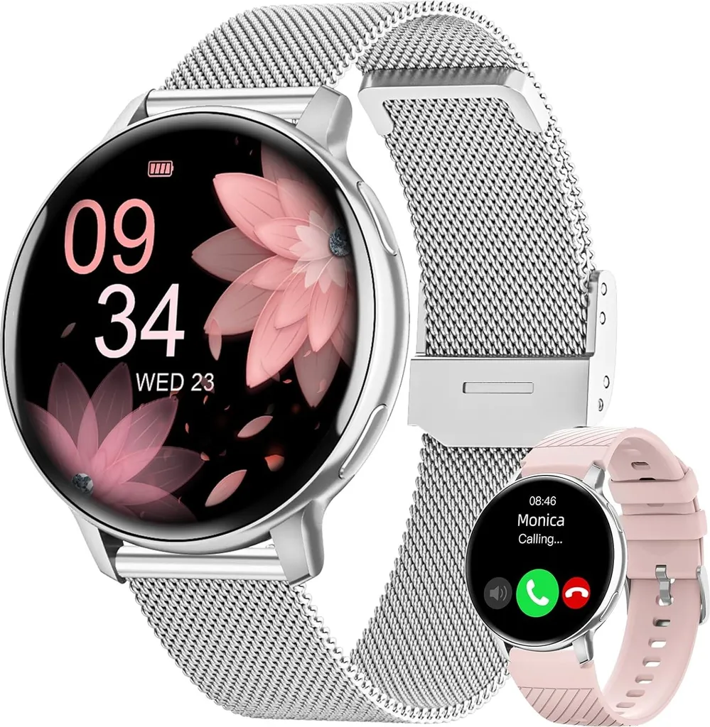 Smartwatch HASAKEI Donna: Design Oro Rosa e Due Cinturini Inclusi