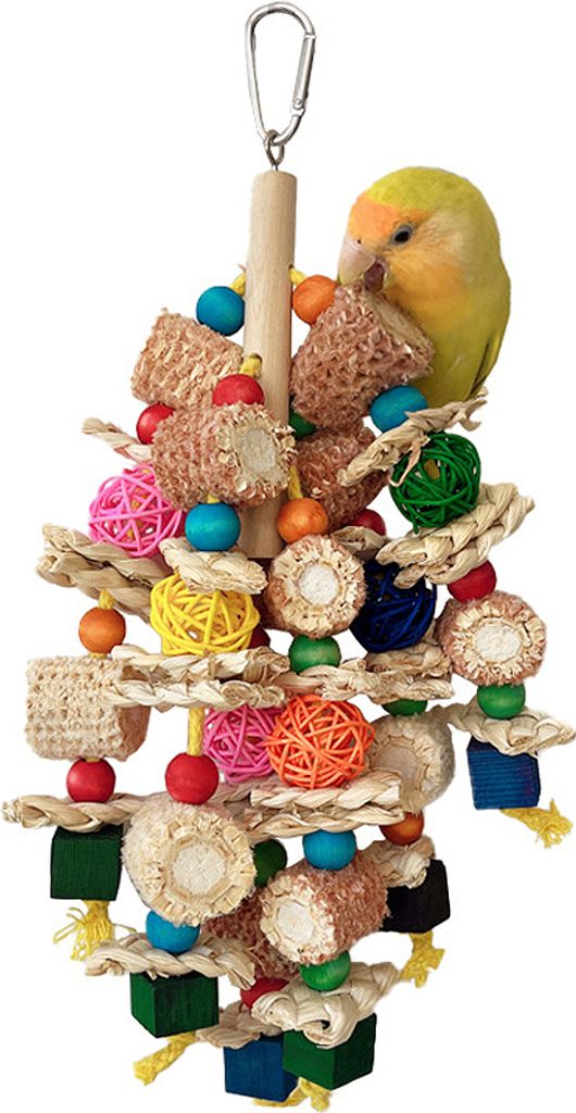 34cm Vogelspielzeug, Buntes Kauspielzeug, Papageien-Futtersuchspielzeug, Shredder-Hängespielzeug Für Papageien, Sittiche, Nymphensittiche