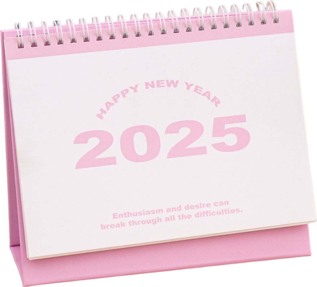 2025 Kleiner Tischkalender, Stehender Flip-Desktop-Kalender, Monatsplaner, Zeitmanagement-Organizer für Zuhause, Büro, Schule, Rosa