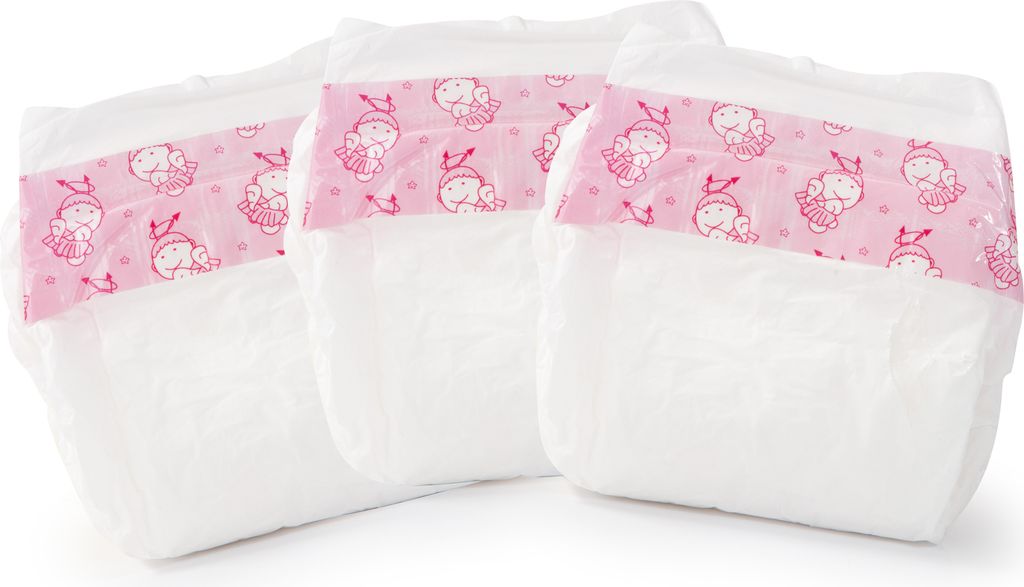 Bayer Design 73099AA Puppenwindeln 3er Pack, mit Muster, Puppenzubehör