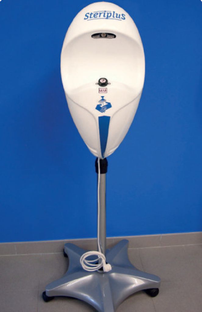 Steriplus PRO mobiler Desinfektionsspender IP55 Wasserdicht aut., nachfüllbar 1,5L, Farbe:Grau