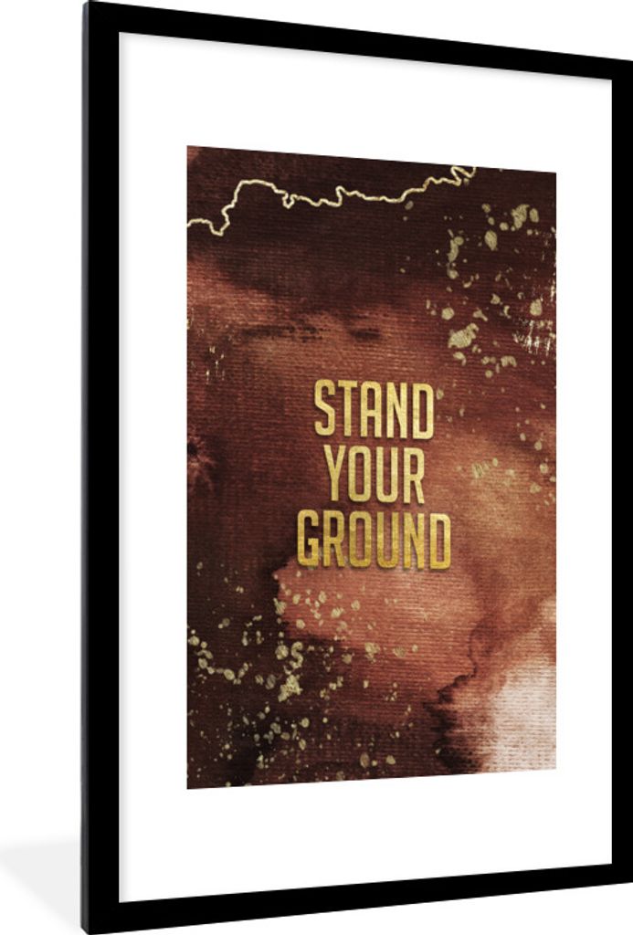MuchoWow® Gerahmtes Poster Zuversichtlich - Gold - Roségold Produktbild 