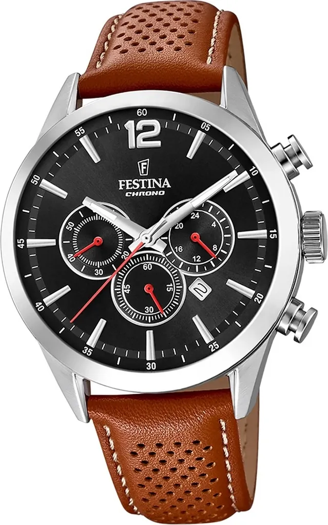 Montre Homme Festina F20542/6 Fashion avec Bracelet en Cuir Brun Chic