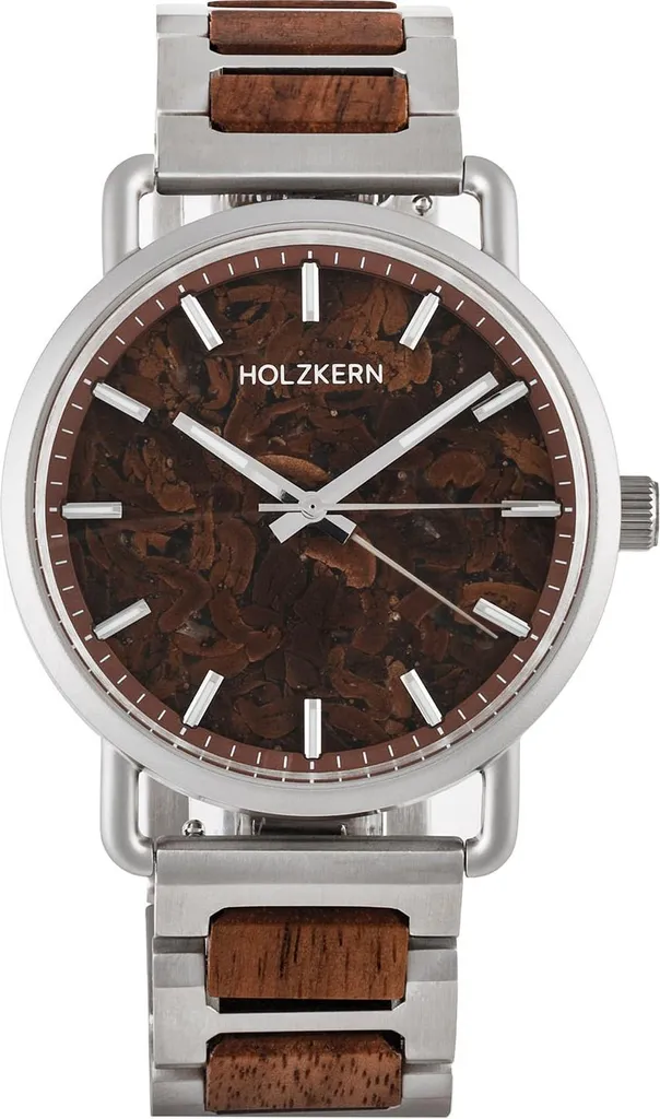 Horloge murale design Holzkern Espressino effet bois et coloris café