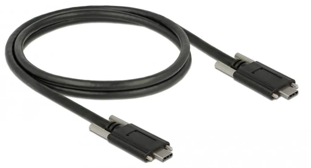 Câble Delock USB 10 Gbps USB-C vers USB-C 1m avec vis de sécurité latérales