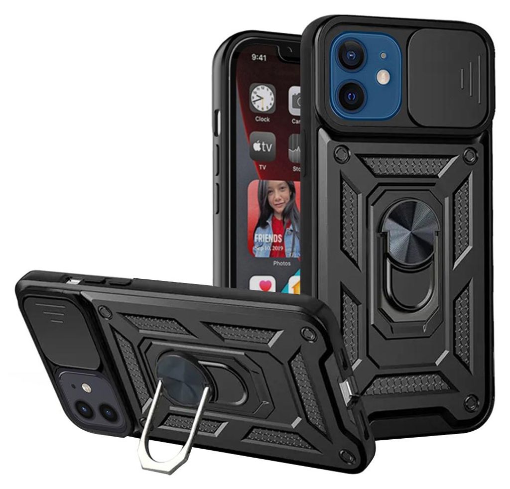 Techsuit Camshield Back Cover Hlle fr Apple iPhone 12 / iPhone 12 Pro - Schwarz