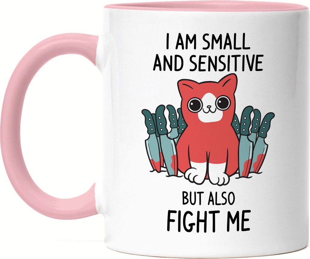 Lustige Katzen Tasse Rosa Katzenliebhaber Katzenbesitzer Katzen-Mama Geschenk Katzenmotiv & Spruch Kaffeetasse