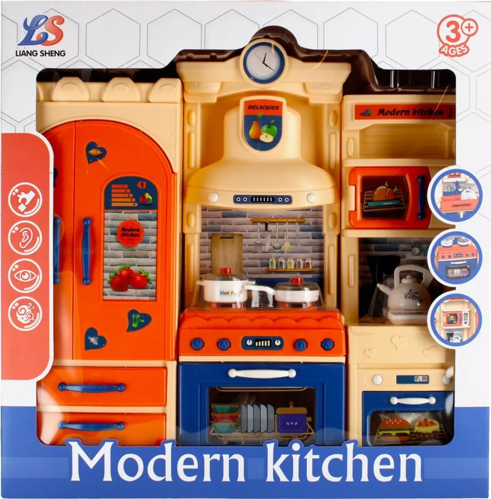 Cuisine Jouet Interactive pour Enfant Meuble de Jeu 38x38x9 Mc Wb