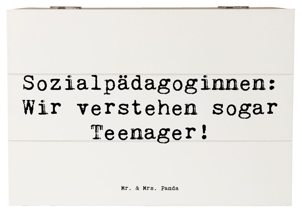 Mr. & Mrs. Panda Geschenkbox Spruch Sozialpädagogin Herz 22 x 15 cm - Weiß - Geschenk, Vertrauen, Berufsliebe, Kiste mit Deckel, Beruf, Verständ...