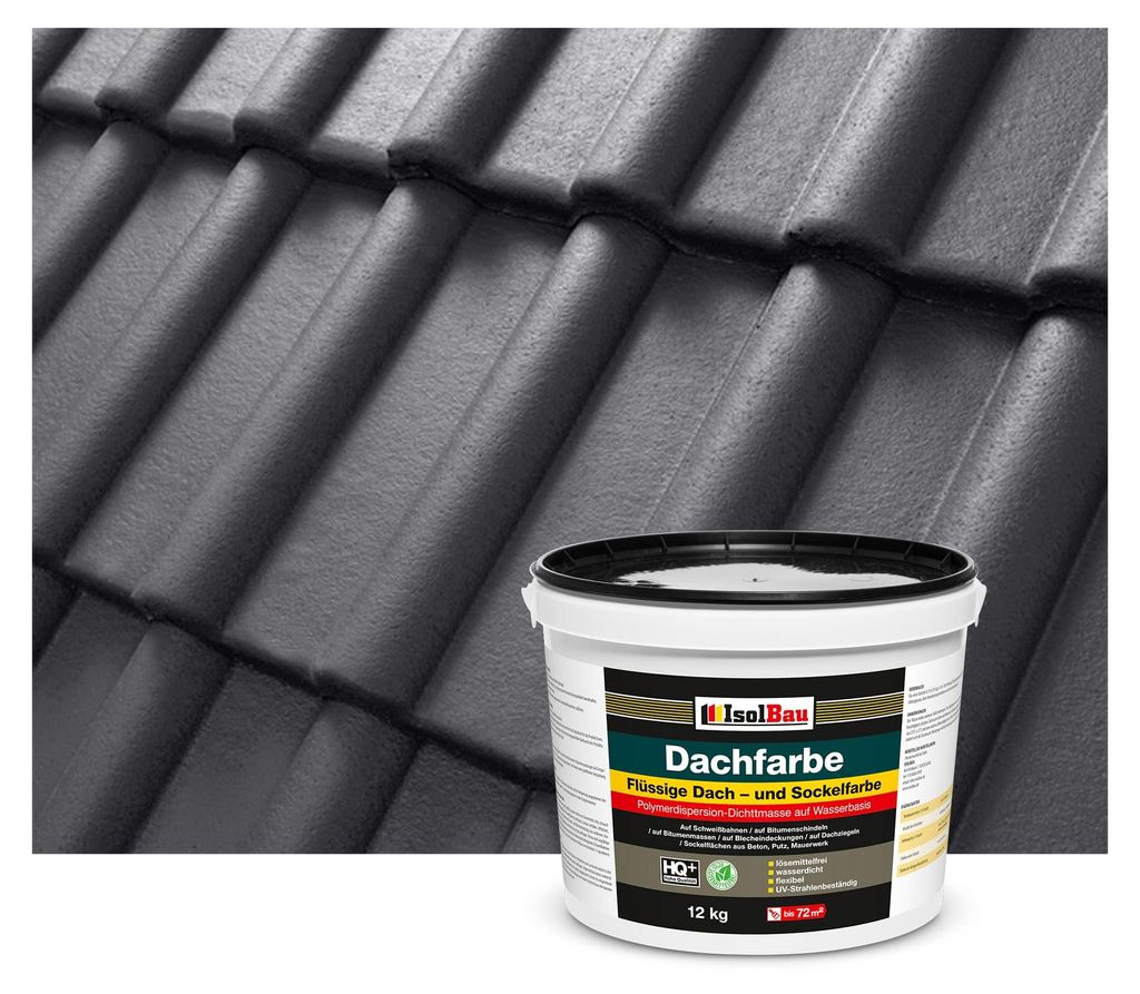 Isolbau Dachfarbe Anthrazit 12 kg Sockelfarbe Dachlack Fassadenfarbe wasserdicht