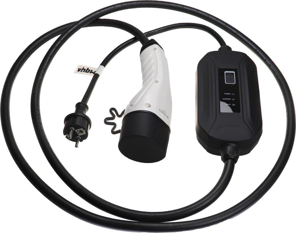 vhbw Ladekabel Typ 2 zu Typ F CEE 7/7 für Elektroauto, 1-phasig, 16 A, 3,5 kW, 3 m