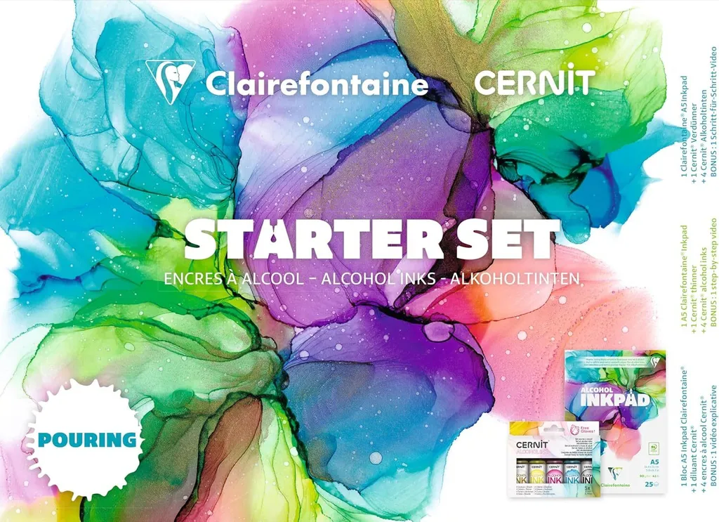 Kit Inchiostri Alcool Cernit A5 - Set Tecnico per Belle Arti